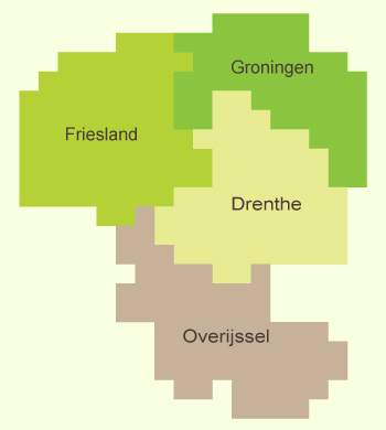 provincies Provincies Drenthe, Groningen, Friesland en Overijssel